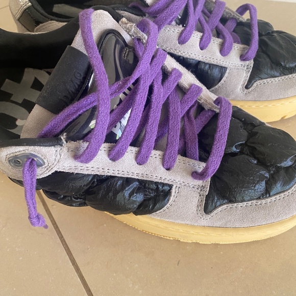 P448 Womens Gray Black Suede Modern Unique Parachute Sneakers Size 38 - Picture 2 of 11